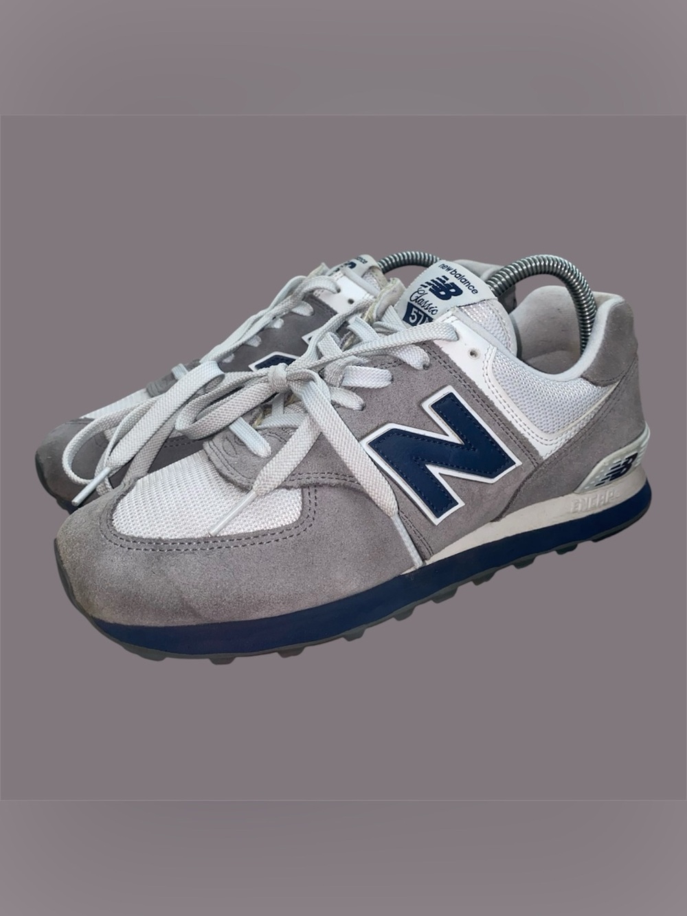 New Balance ML574ESD Gray  Suede Sneaker Size 8.5D